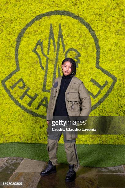 Willow Smith arrives at the Moncler event during the Milan Fashion Week Womenswear Spring/Summer 2024 on September 20, 2023 in Milan, Italy.