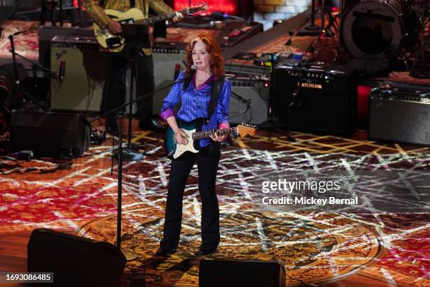 Bonnie Raitt performs onstage at the 2023 Annual Americana Honors & Awards at Ryman Auditorium on September 20, 2023 in Nashville, Tennessee.