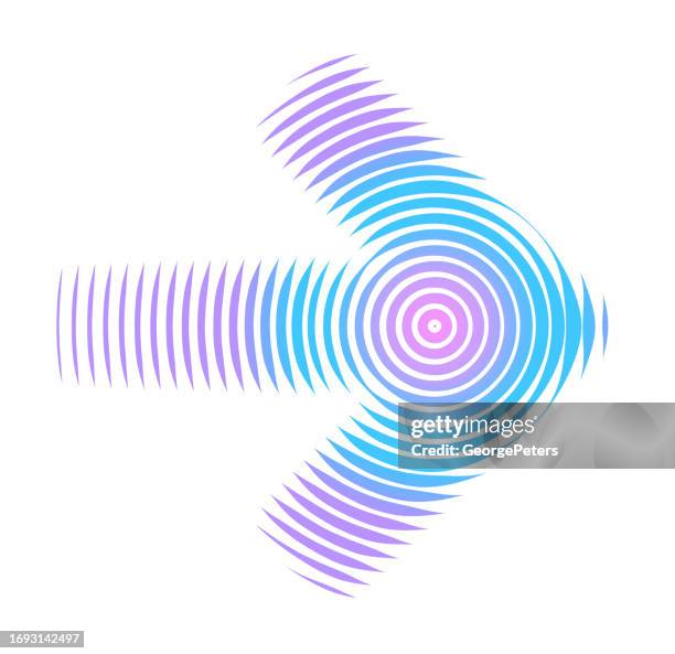 arrow symbol with concentric circles - fast forward stock illustrations