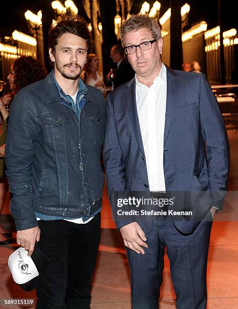 James Franco and Marc Glimcher attend LACMA Celebrates Opening Of James Turrell: A Retrospective at LACMA on May 22, 2013 in Los Angeles, California.