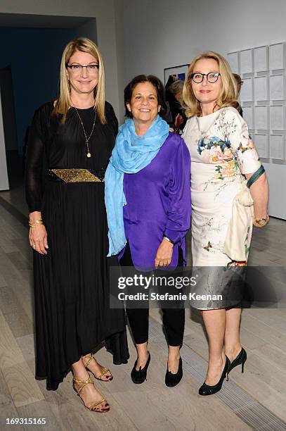 Suzanne Deal Booth, Stephanie Barron and Sofia Wolpert attend LACMA Celebrates Opening Of James Turrell: A Retrospective at LACMA on May 22, 2013 in...