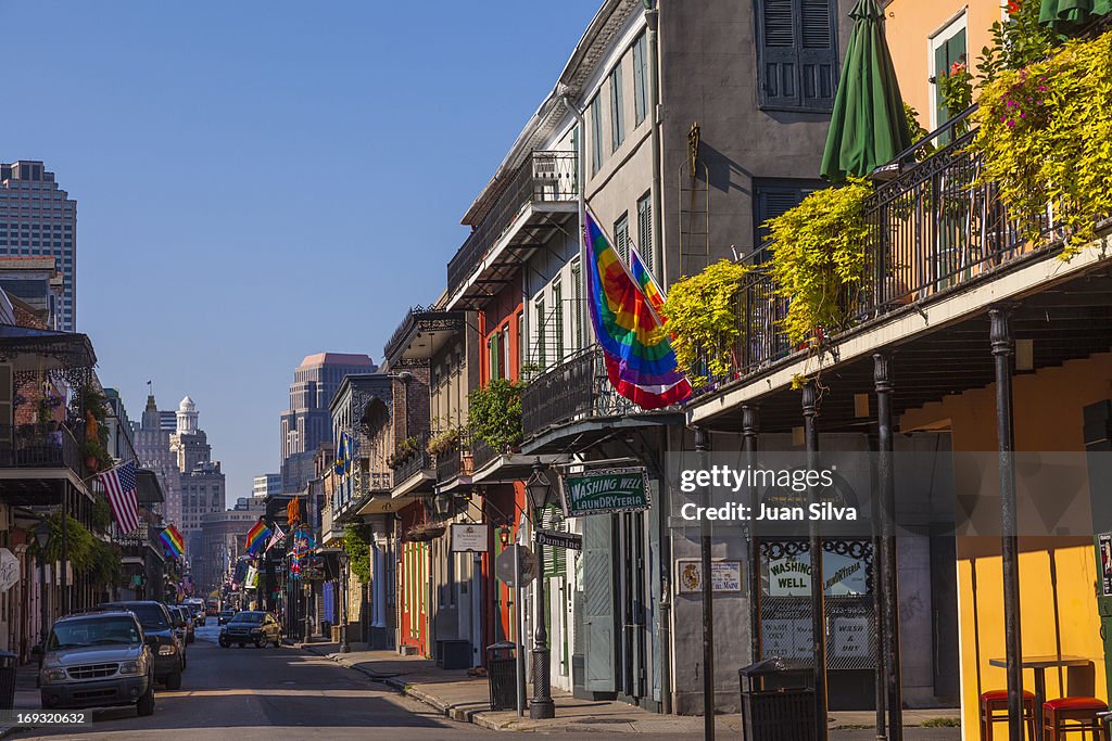 Architecture and buildings in old French Quarter