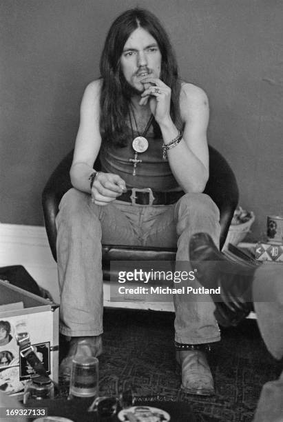 English bassist and singer Ian 'Lemmy' Kilmister, of space rock group Hawkwind, 17th May 1973.