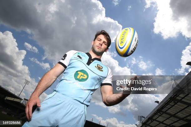 Ben Foden of Northampton Saints poses on May 16, 2013 at Franklin's Gardens in Northampton, England.