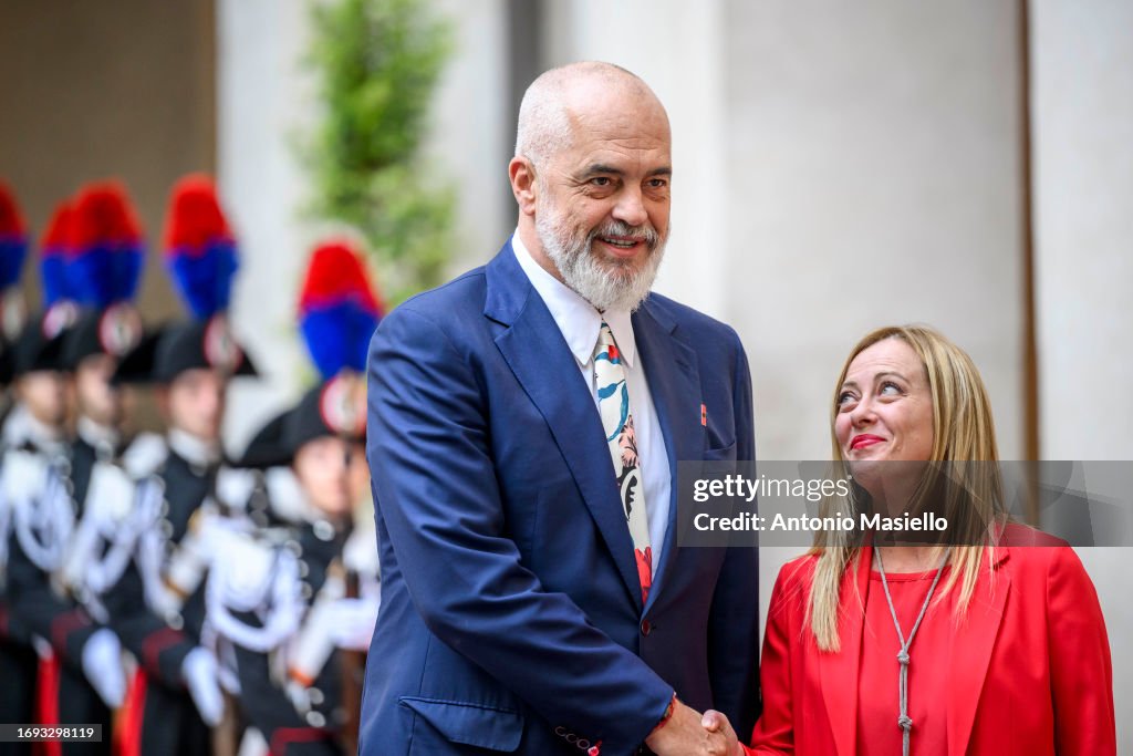 Italian PM Giorgia Meloni Meets PM of Albania Edi Rama