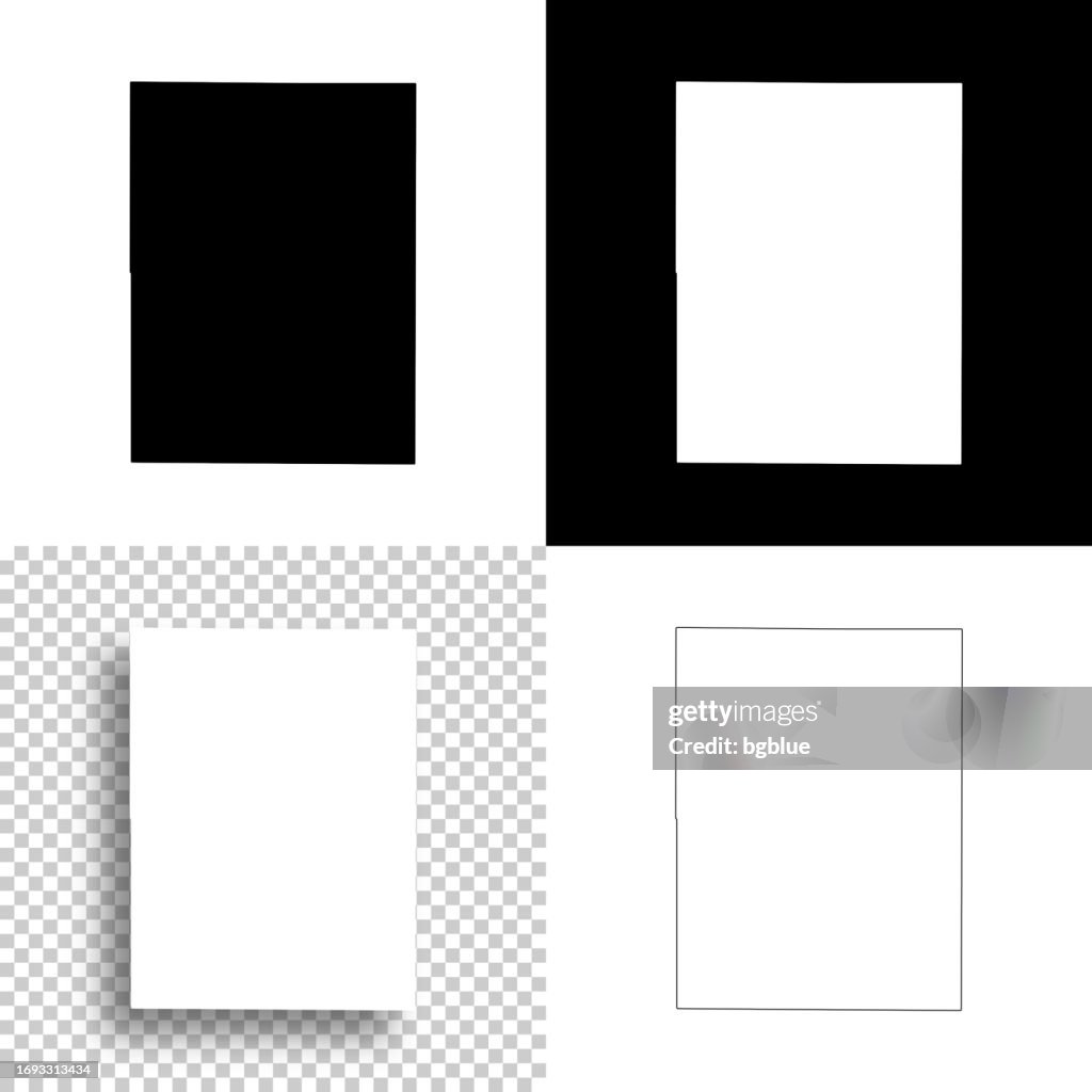 Brown County, South Dakota. Maps for design. Blank, white and black backgrounds