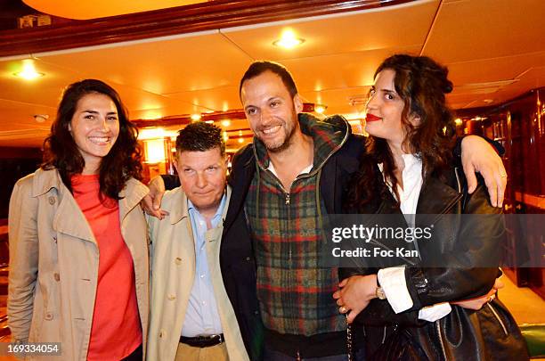 Francis Van Listenborgh and Alexandre Cammas and members of the Fooding Staff attend the Technikart Boat Party At The Arte Boat - The 66th Annual...