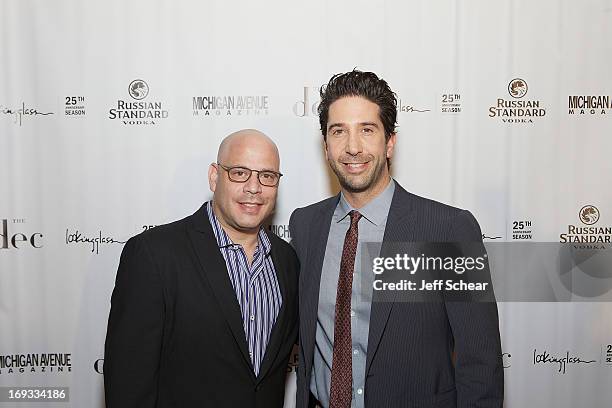 President and Publisher Dan Uslan (L0 and David Schwimmer attend Michigan Avenue Magazine Celebrates Cover Star David Schwimmer With Russian Standard...