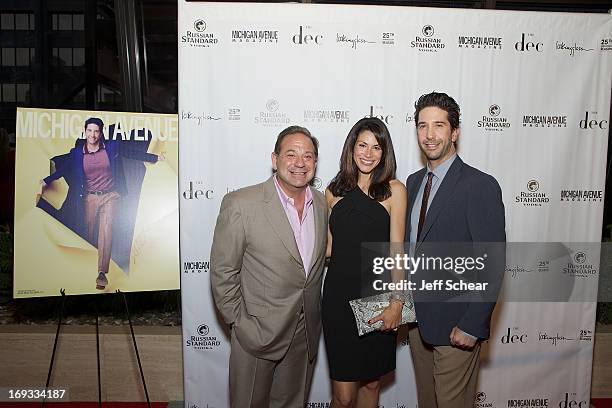 Bob Loquercio, Veronica Zepeda, and David Schwimmer attend Michigan Avenue Magazine Celebrates Cover Star David Schwimmer With Russian Standard Vodka...