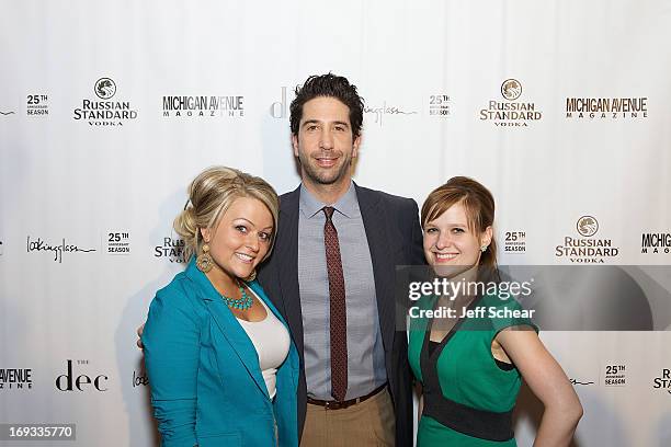 Nancy Poznanski, David Schwimmer, and guest attend Michigan Avenue Magazine Celebrates Cover Star David Schwimmer With Russian Standard Vodka At The...