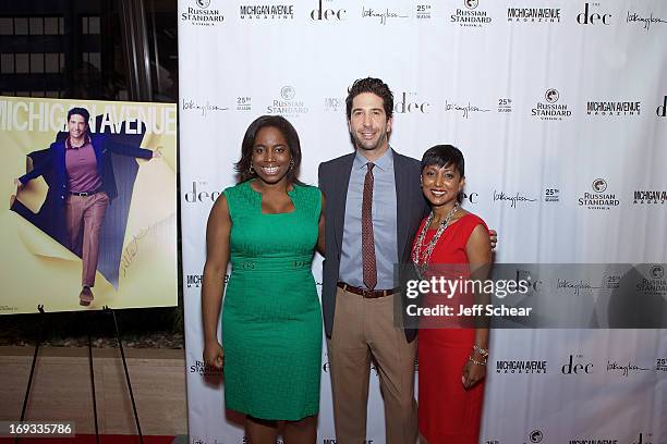 Rasheda Petty, David Schwimmer, and Sumindi Peiris attend Michigan Avenue Magazine Celebrates Cover Star David Schwimmer With Russian Standard Vodka...