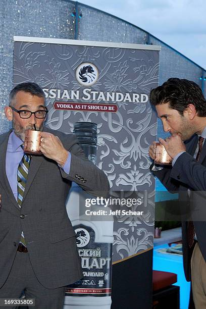 Editor in Chief J.P. Anderson and David Schwimmer attend Michigan Avenue Magazine Celebrates Cover Star David Schwimmer With Russian Standard Vodka...