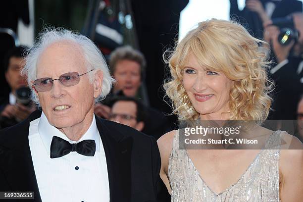 Bruce Dern and Laura Dern attend the 'Nebraska' premiere during The 66th Annual Cannes Film Festival at the Palais des Festival on May 23, 2013 in...
