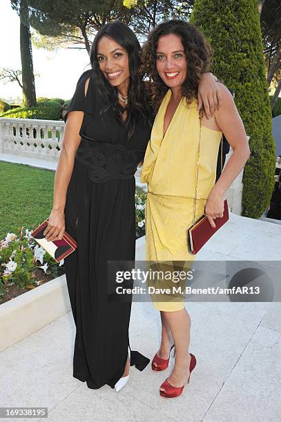 Actress Rosario Dawson and hairdresser Tara Smith attend amfAR's 20th Annual Cinema Against AIDS during The 66th Annual Cannes Film Festival at Hotel...