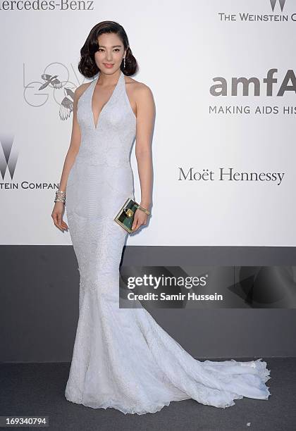 Actress Zhang Yuqi attends amfAR's 20th Annual Cinema Against AIDS during The 66th Annual Cannes Film Festival at Hotel du Cap-Eden-Roc on May 23,...