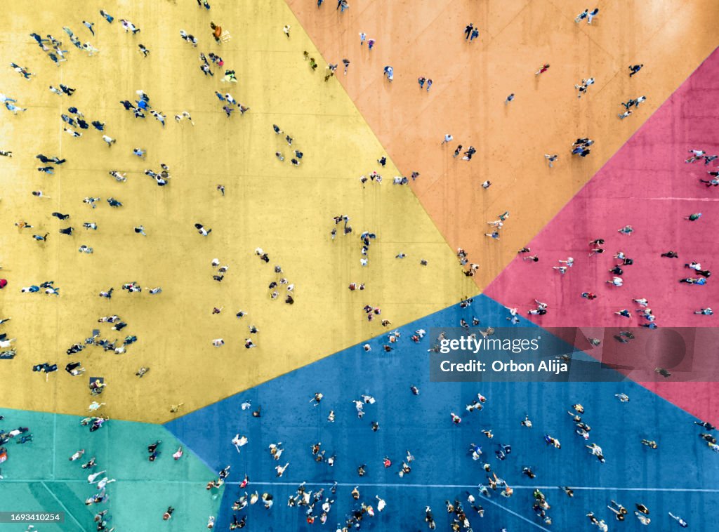 High Angle View Of People