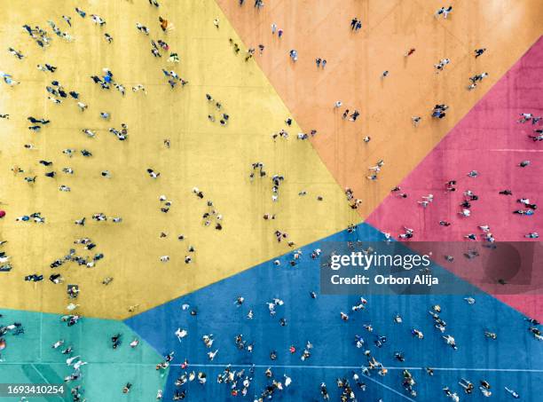 high angle view of people - people crowd stock pictures, royalty-free photos & images