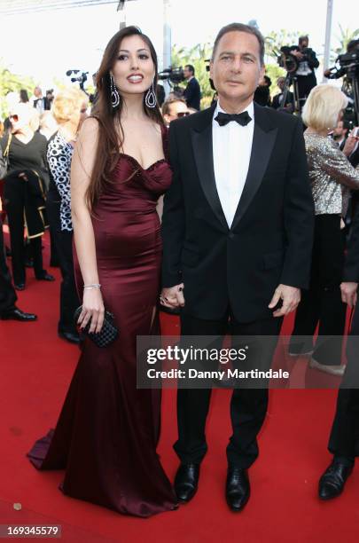 Eric Besson and Yasmine Tordjmanattends the Premiere of 'Nebraska' during the 66th Annual Cannes Film Festival at The Palais des Festivals on May 23,...