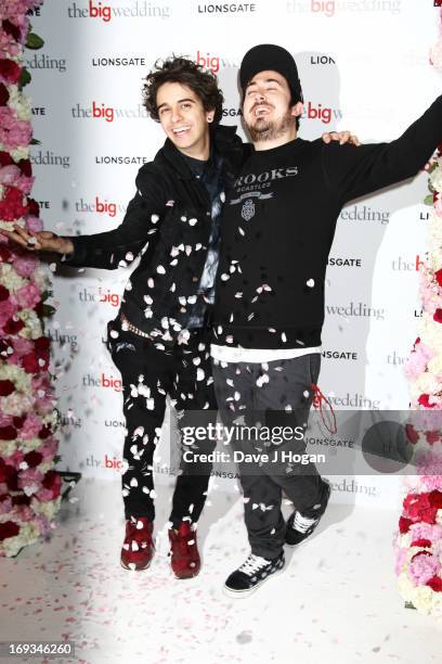 Stefan Abingdon and Dru Wakely of the Midnight Beast attend a special screening of 'The Big Wedding' at The Mayfair Hotel on May 23, 2013 in London,...