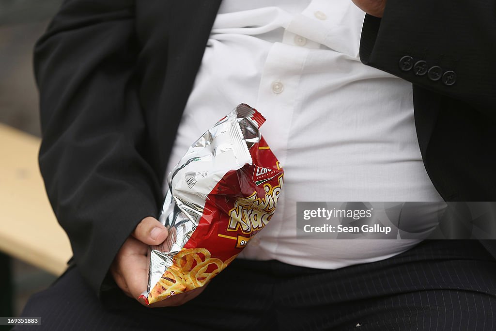 Heavyweight Man Eating Funk Food