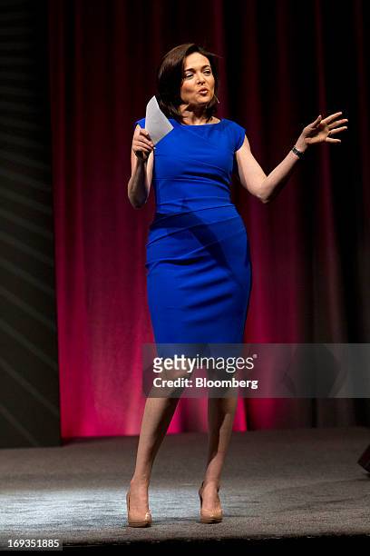 Sheryl Sandberg, chief operating officer of Facebook Inc., speaks at the 24th Annual Conference of the Professional Business Women of California in...