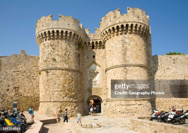 Entrance to old town Marine Gate, Rhodes town, Rhodes, Greece