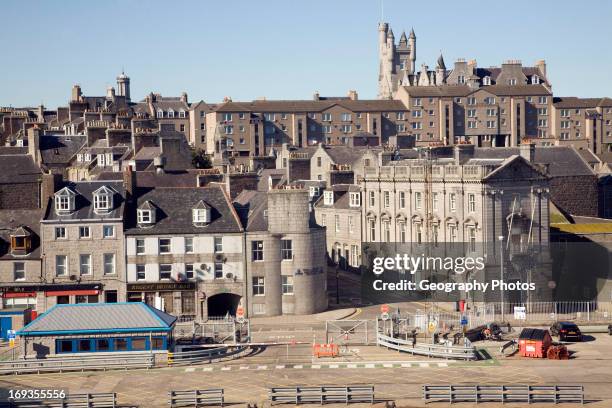 View from docks over central buildings Aberdeen, Scotland