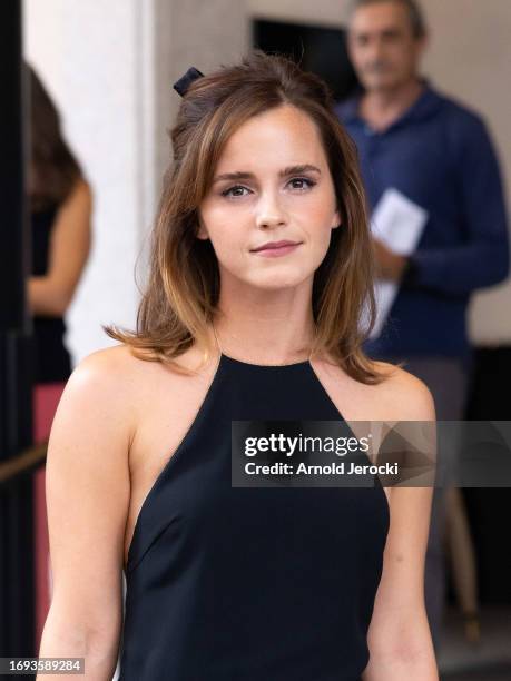 Emma Watson is seen during the Milan Fashion Week - Womenswear Spring/Summer 2024 on September 21, 2023 in Milan, Italy.
