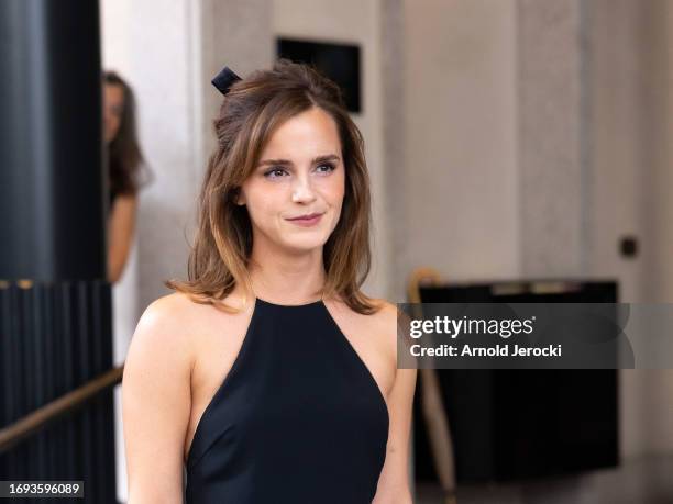 Emma Watson is seen during the Milan Fashion Week - Womenswear Spring/Summer 2024 on September 21, 2023 in Milan, Italy.