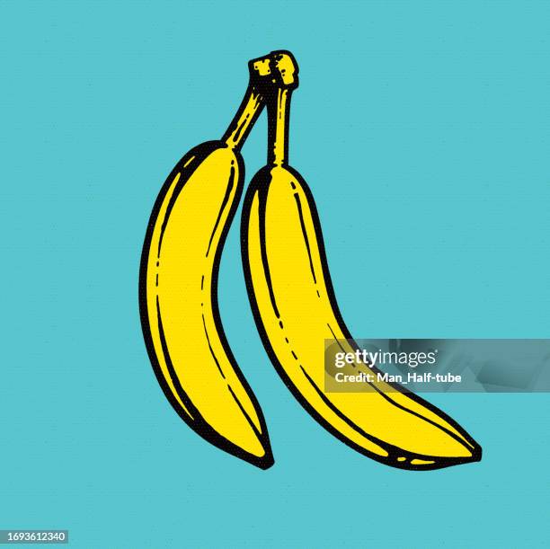 illustrazioni stock, clip art, cartoni animati e icone di tendenza di bananas pop art illustrazione - banana