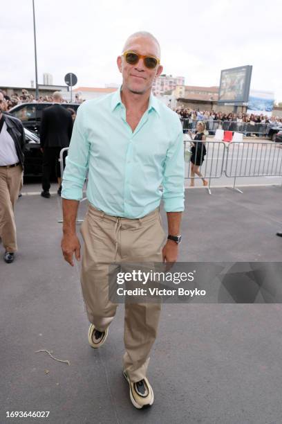 Vincent Cassel attends the Prada fashion show during the Milan Fashion Week Womenswear Spring/Summer 2024 on September 21, 2023 in Milan, Italy.