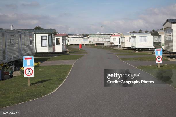 Caravan park, out of season, Kessingland, Suffolk, England