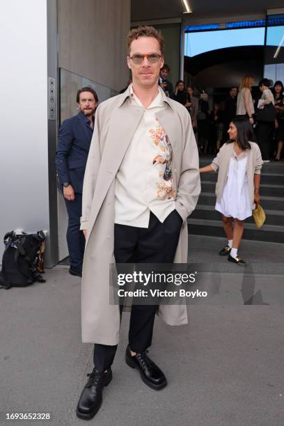 Benedict Cumberbatch attends the Prada fashion show during the Milan Fashion Week Womenswear Spring/Summer 2024 on September 21, 2023 in Milan, Italy.