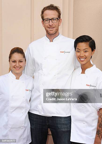 Chefs Brooke Williamson, CJ Jacobson and Kristen Kish attend Bravo Media's 2013 For Your Consideration Emmy event at Leonard H. Goldenson Theatre on...