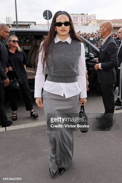 Rosalía attends the Prada fashion show during the Milan Fashion Week Womenswear Spring/Summer 2024 on September 21, 2023 in Milan, Italy.