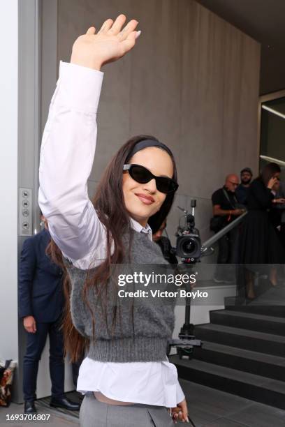 Rosalía attends the Prada fashion show during the Milan Fashion Week Womenswear Spring/Summer 2024 on September 21, 2023 in Milan, Italy.