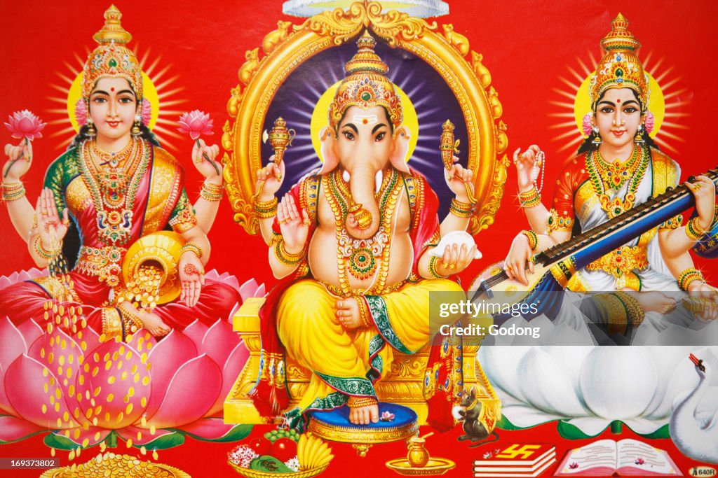 Hindu godess Laxmi, god Ganesh & goddess Saraswati News Photo - Getty Images Hindu godess Laxmi, god Ganesh & goddess Saraswati News Photo - Getty Images