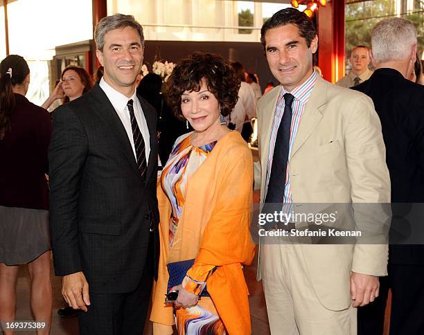 Michael Govan, Lynda Resnick and Hugues de Pins attend LACMA Celebrates Opening Of James Turrell: A Retrospective at LACMA on May 22, 2013 in Los...