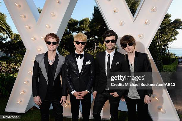 Nash Overstreet, Ryan Follese, Ian Keaggy and Jamie Follese of Hot Chelle Rae attend amfAR's 20th Annual Cinema Against AIDS during The 66th Annual...