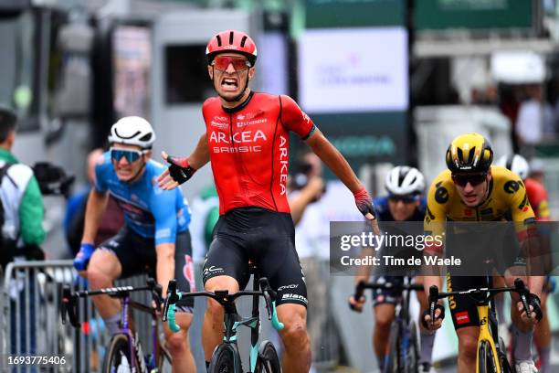 Jenthe Biermans of Belgium and Team Arkea Samsic celebrates at finish line as stage winner during the 83rd Skoda Tour Luxembourg 2023 - Stage 2 a...