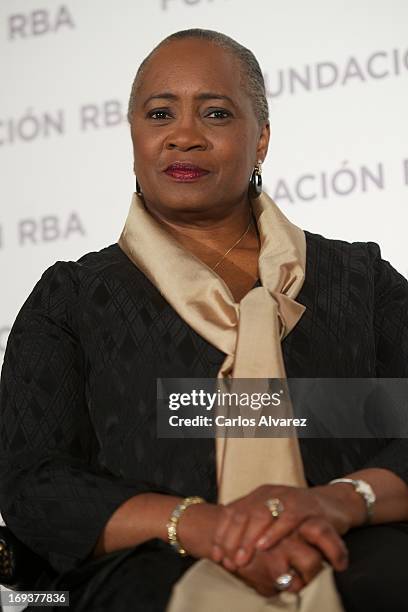 Opera singer Barbara Hendricks presents the "En Propia Voz" memoir at the Casino de Alcala on May 23, 2013 in Madrid, Spain.