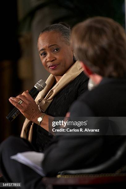 Opera singer Barbara Hendricks presents the "En Propia Voz" memoir at the Casino de Alcala on May 23, 2013 in Madrid, Spain.