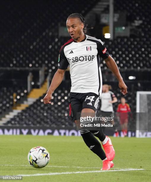 Bobby Reid of Fulham during the Carabao Cup Third Round match between Fulham and Norwich City at Craven Cottage on September 27, 2023 in London,...