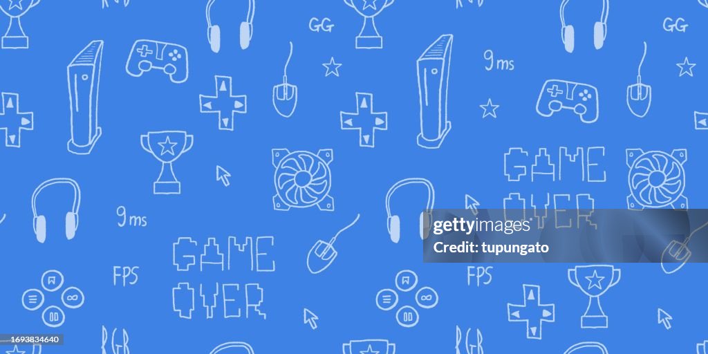 Pattern Game Style Video Game Seamless Fashion Pattern High-Res Vector Graphic - Getty Images