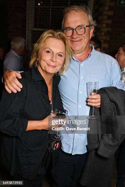 Jennifer Saunders, Harry Enfield, guest and Doris Dörrie attend the press night after party for "Close-Up: The Twiggy Musical" at The Menier...