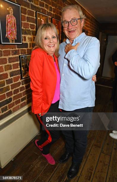 Twiggy aka Dame Lesley Lawson and Harry Enfield attend the press night after party for "Close-Up: The Twiggy Musical" at The Menier Chocolate Factory...