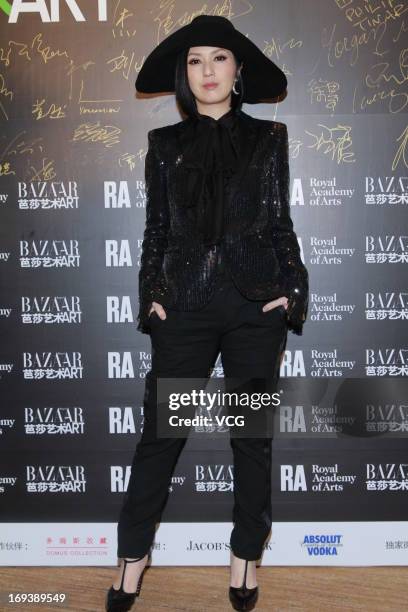 Actress Mirian Yeung attends "Bazaar Art Night" on May 23, 2013 in Hong Kong, China.