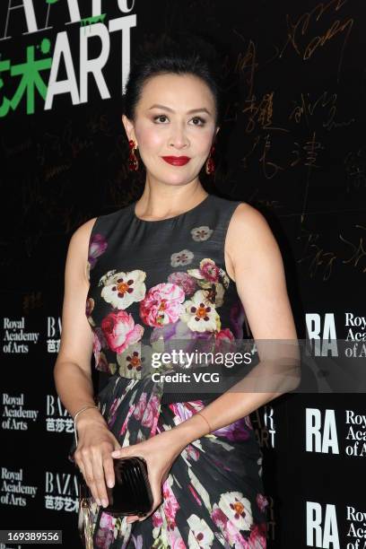 Actress Carina Lau attends "Bazaar Art Night" on May 23, 2013 in Hong Kong, China.