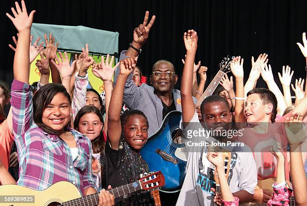 Randy Jackson and the students celebrates Memorial Day and our Nation's Troops with a tribute performance on his "American Tribute Guitar...