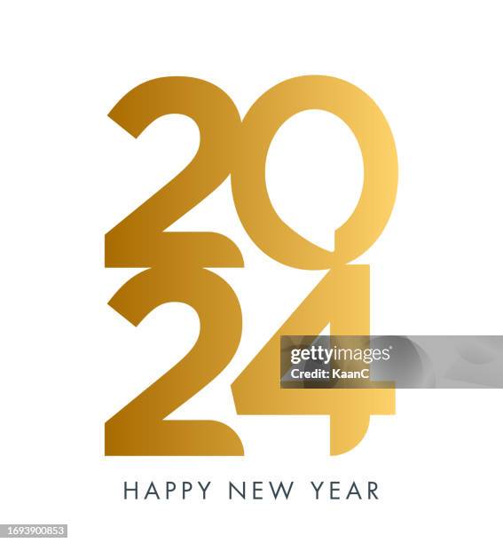 2024. happy new year. abstract numbers vector illustration. holiday design for greeting card, invitation, calendar, etc. vector stock illustration - new year's day stock illustrations